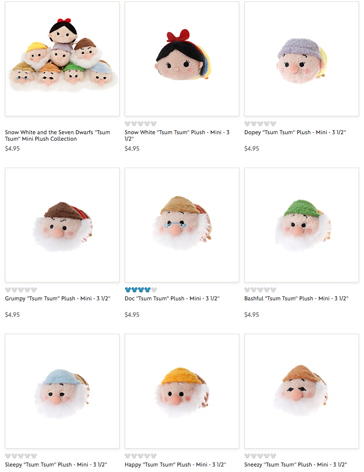 Snow White and the Seven Dwarfs Tsum Tsums at Disney Store
