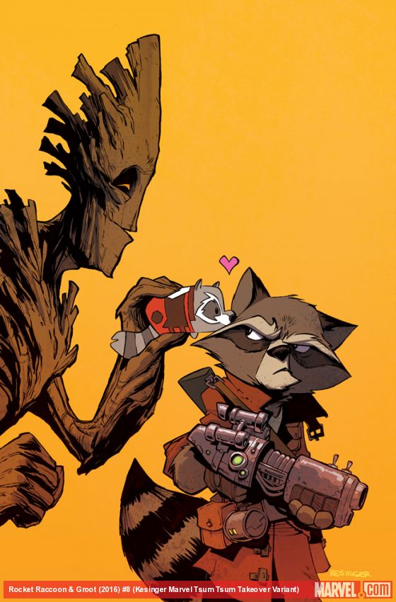 Rocket Raccoon Groot 8 variant cover by Brian Kesinger