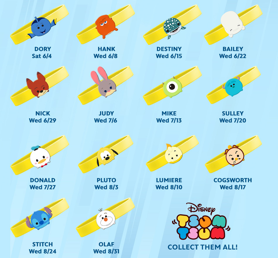 Tsum Tsum Wristband Schedule